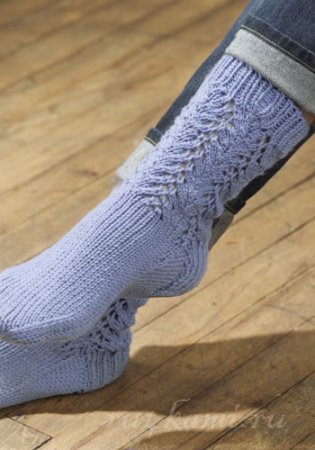  Ажурные носки спицами