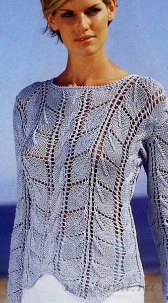 пуловер спицами