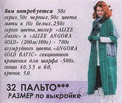 Вязаное пальто с геометрическими узорами